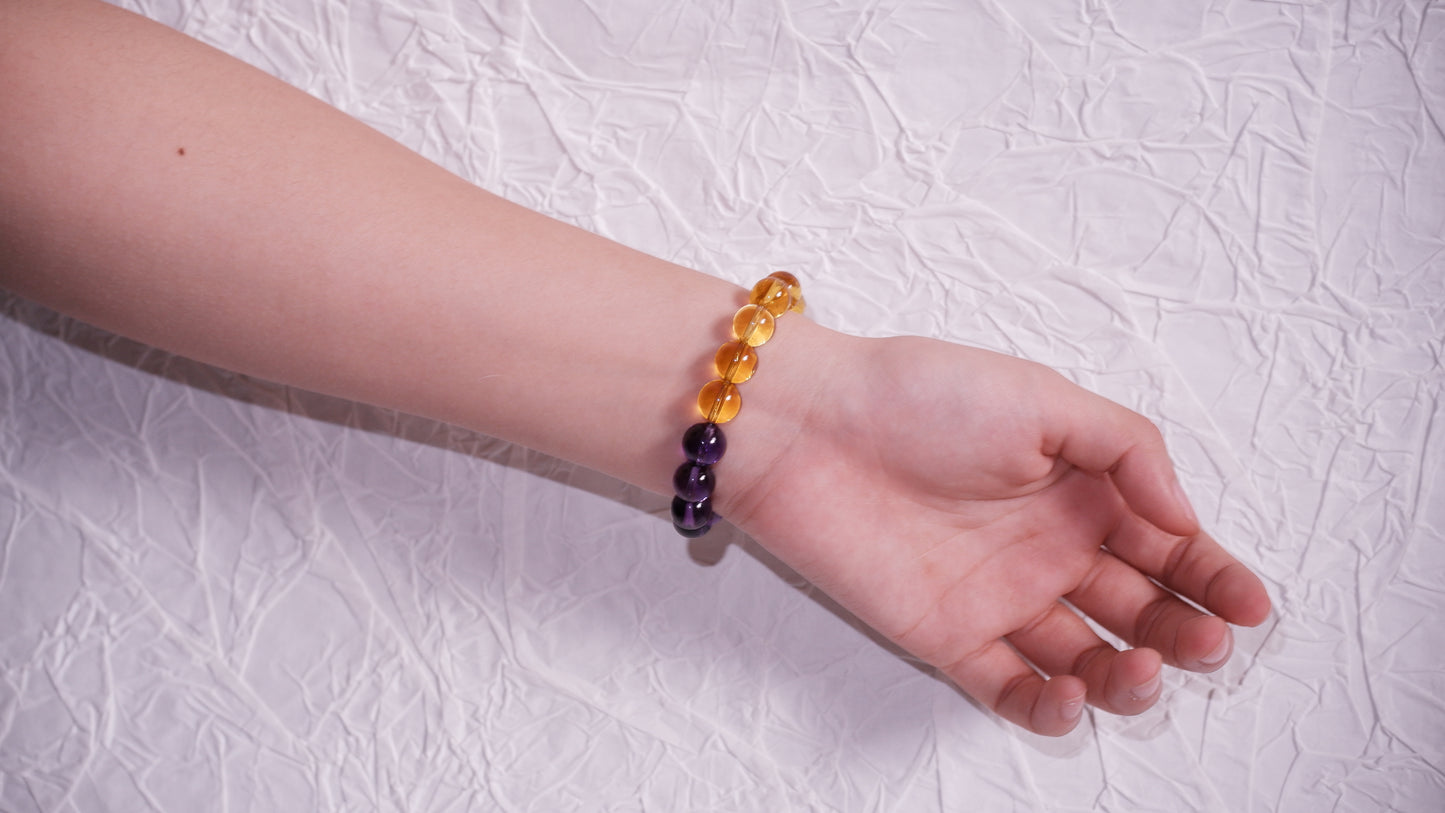 Die Rittermedaille - Citrin & Amethyst Top Bead