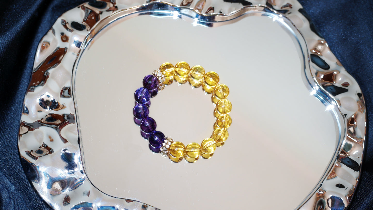 Die Rittermedaille - Citrin & Amethyst Top Bead