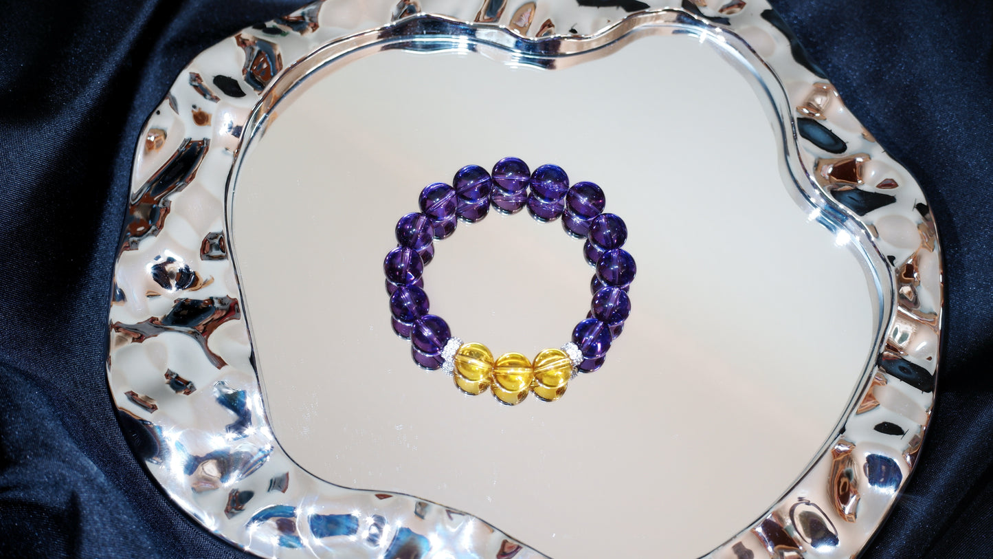 Der Hut der Prinzessin - Amethyst & Citrin Top Perle