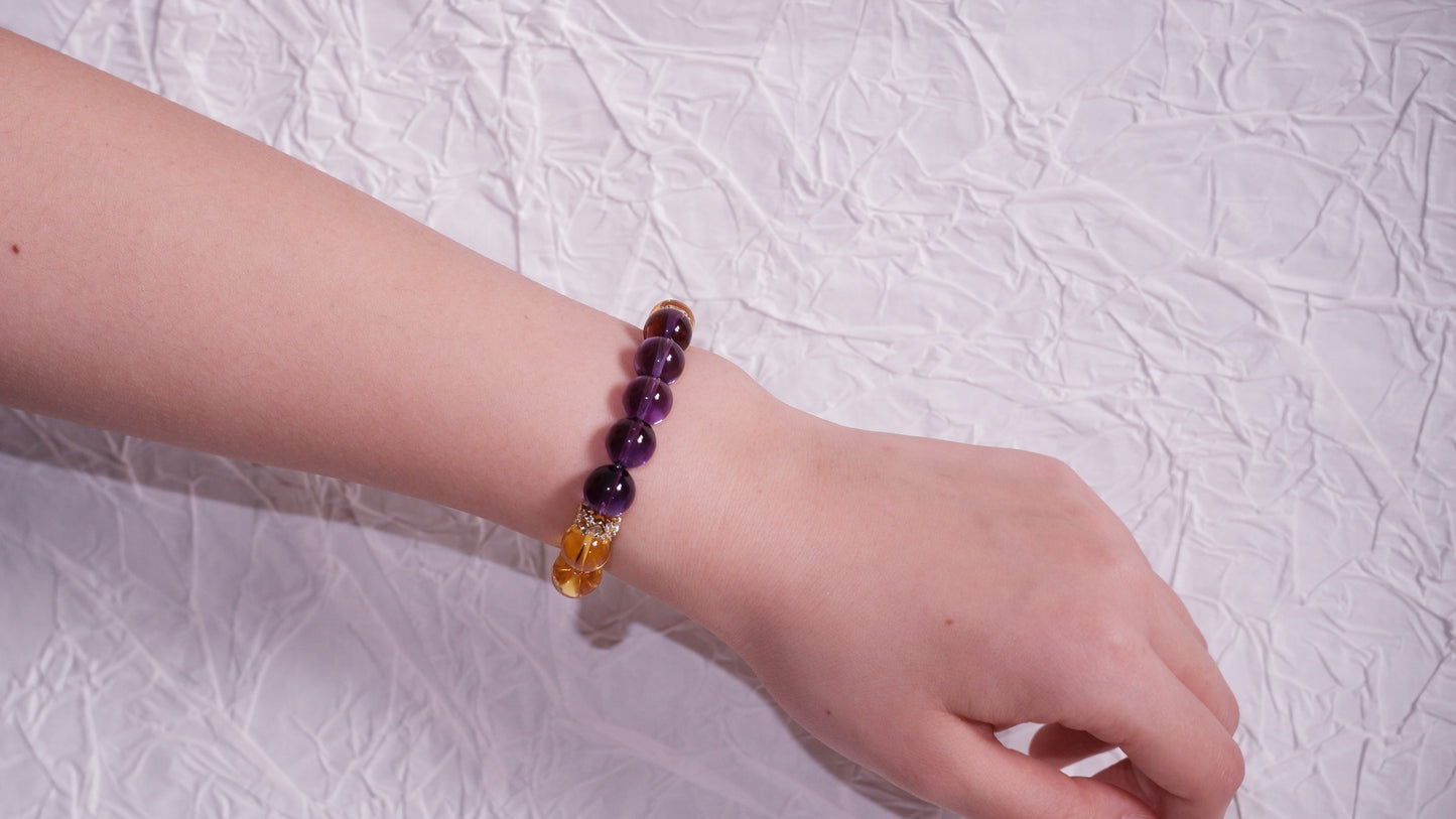 Die Rittermedaille - Citrin & Amethyst Top Bead