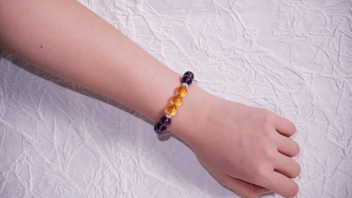 Der Hut der Prinzessin - Amethyst & Citrin Top Perle