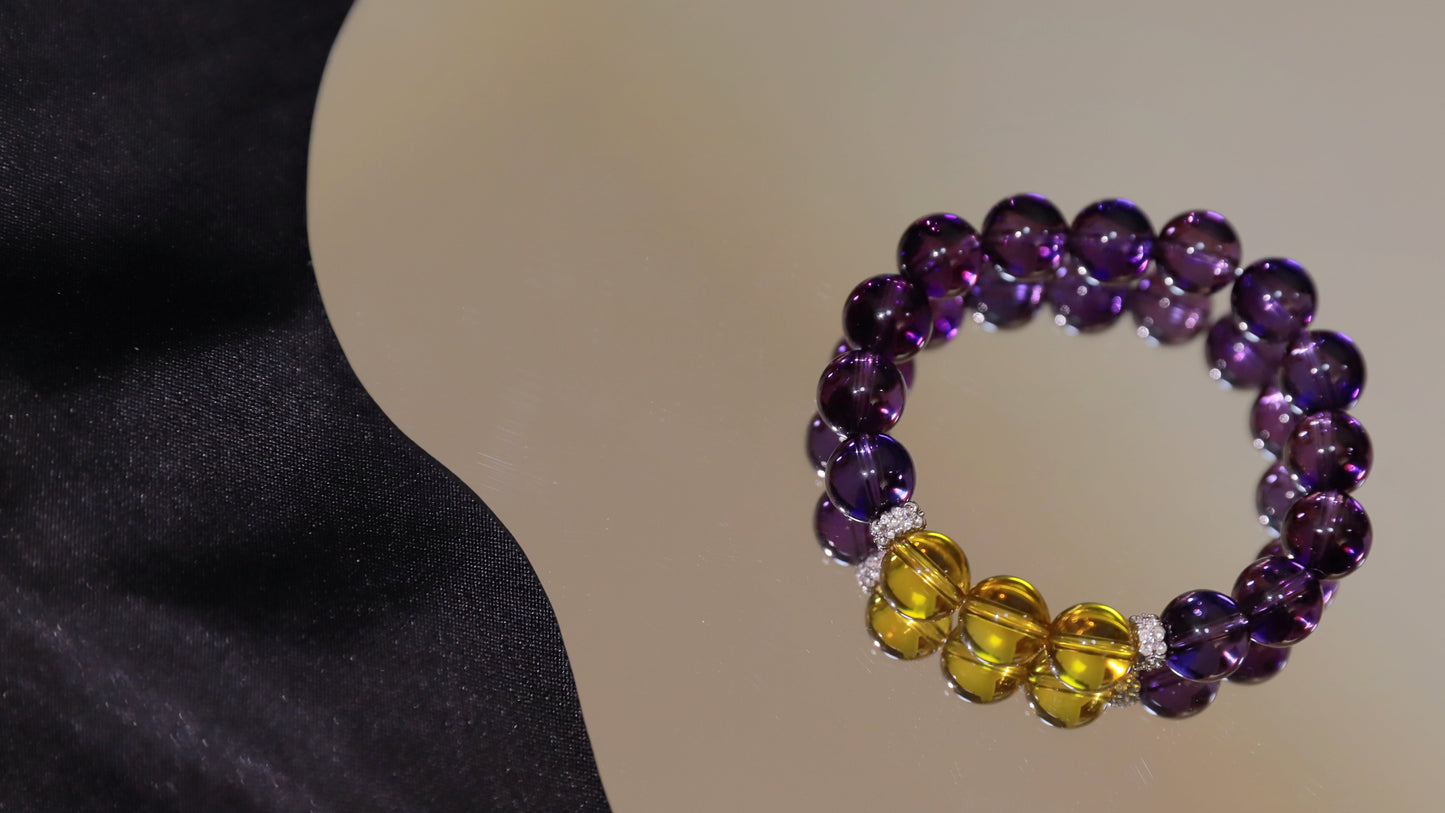 Der Hut der Prinzessin - Amethyst & Citrin Top Perle