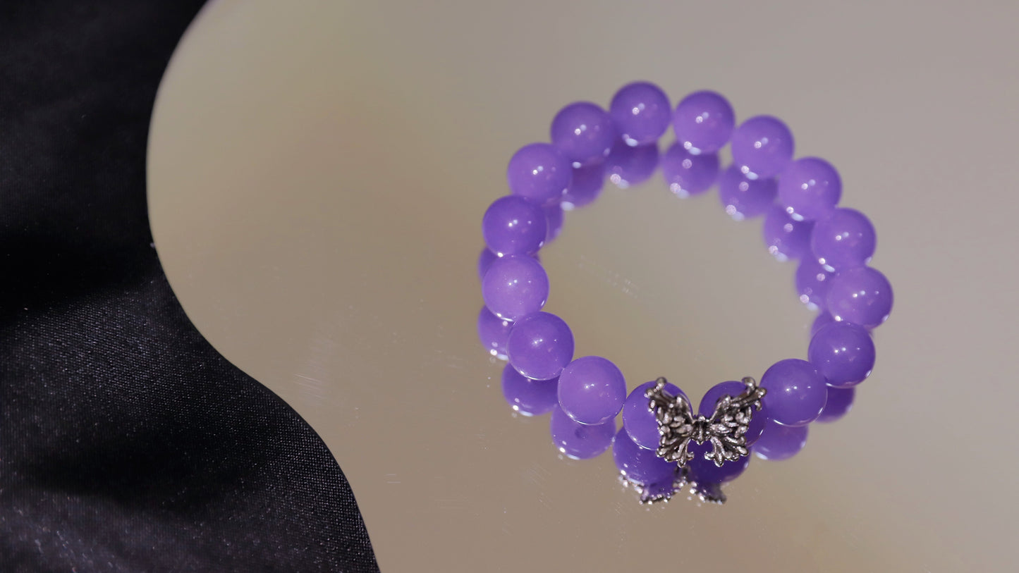 Enchanted Butterfly - Purple Agate & Butterfly Charm