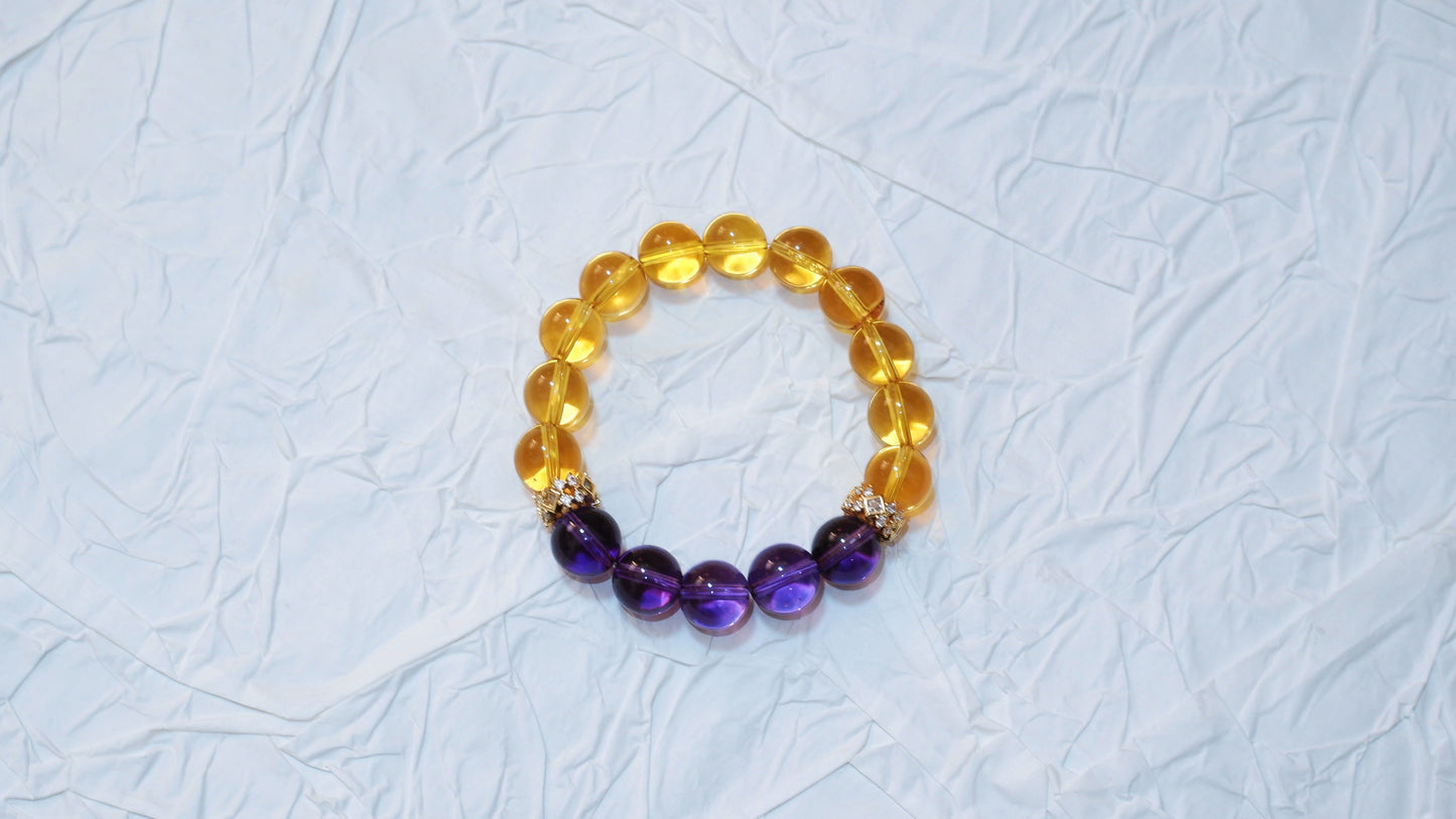 Die Rittermedaille - Citrin & Amethyst Top Bead